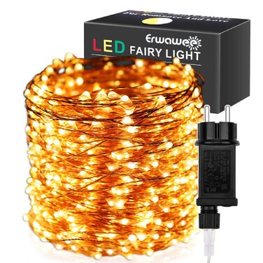 Світлодіодна гірлянда 100м 1000 LED на мідному дроті, водонепроникна LED-ілюмінація з 8 режимами для вулиці, саду, дому та свят (Різдво, Хелловін, Весілля), теплий білий колір