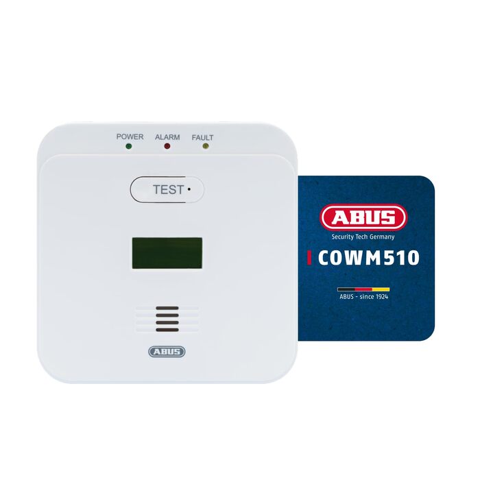 Детектор чадного газу ABUS COWM510 з LCD-дисплеєм, білий