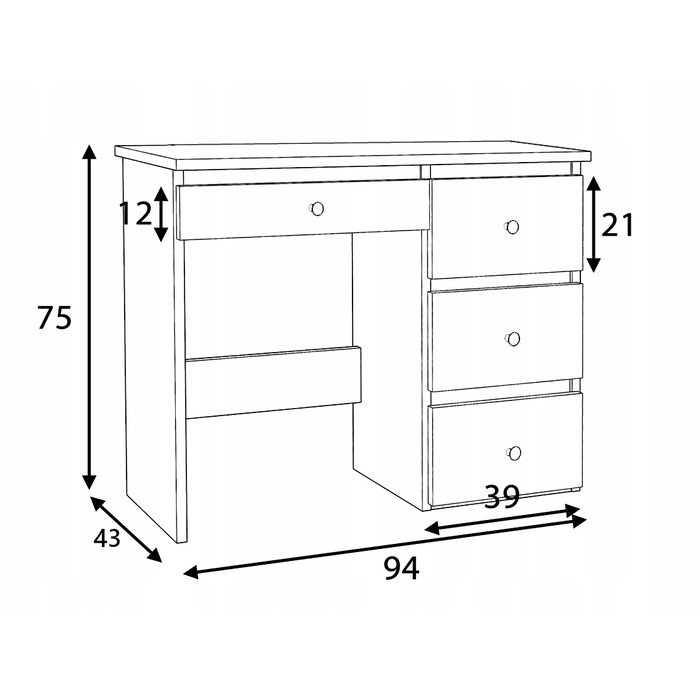 Тумба під умивальник Martigo Plus, білий матовий, 94 x 75 x 43 см