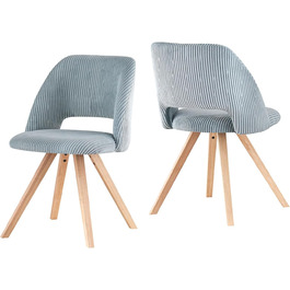 Комплект стільців B&D home Mary 2 шт, антрацит, сучасний м'який кухонний і офісний стілець з корду для вітальні, їдальні, спальні, в стилі модерн та кантрі
