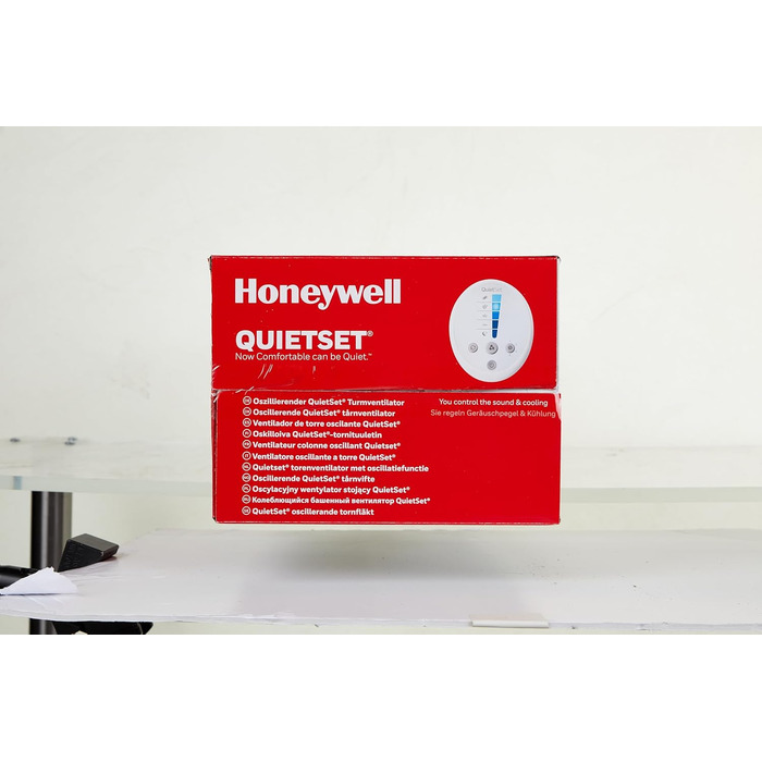 Оцилюючий турбовентилятор Honeywell QuietSet HYF260 для всієї кімнати, 5 швидкостей, 80° осциляція, таймер, автоматичне вимкнення підсвітки, пульт ДК