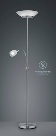Торшер Lightling Klaus з LED лампою для читання, матова латунь, метал, 180 см, рухома лампа для читання E14, основне освітлення 2xE27, без ламп