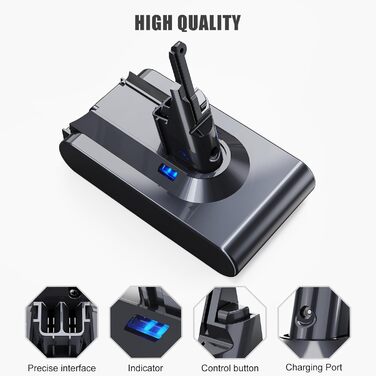 Акумулятор Vunzo 6000mAh для пилососа Dyson Animal Absolute Motörhead Fluffy V8 (2 фільтри в комплекті)