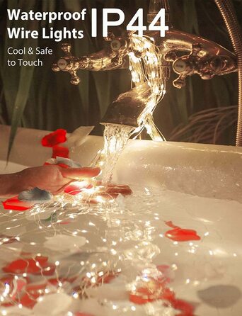 Світлодіодна водоспадна гірлянда Gresonic 300 LED, тепле біле світло, водонепроникна, для вулиці та дому, для лійки, дитячої кімнати, кемпінгу, балкона, декор для інтер'єру та екстер'єру