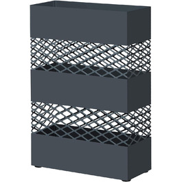 Металевий підставка для парасольок SONGMICS, прямокутний, 28x12x41 см, з піддоном для води, гратчастий дизайн, антрацит