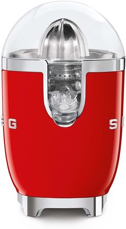 Соковитискач для цитрусових SMEG CJF11RDEU, електричний, червоний, 70 Вт, нержавіюча сталь, універсальний конус, захист від крапель, нековзні ніжки