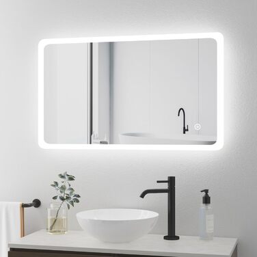 Дзеркало для ванної кімнати з LED-підсвічуванням BD-Baode 40x60 см, 3 режими світла, сенсорне керування
