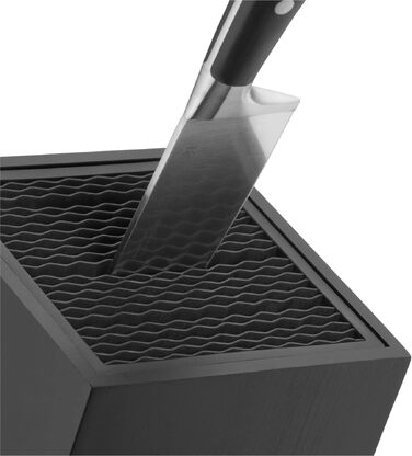 Підставка для ножів WMF FlexTec, чорна, для 15 кухонних ножів, нержавіюча сталь Cromargan 18/10 та якісний пластик