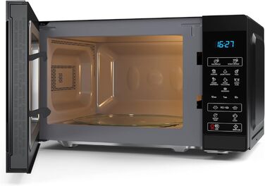 Мікрохвильова піч SHARP MS02EB, 800 Вт, 11 режимів, розмір 44x25,8x32,4 см, чорна, з функцією розморожування