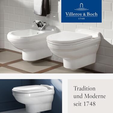 Сидіння для унітазу Villeroy & Boch Hommage з мікроліфтом, Duroplast, D-подібне, білий глянцевий (Alpin)
