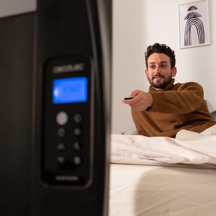 Електричний конвектор Cecotec ReadyWarm 2500 Thermal: 1800 Вт, алюміній, LCD, 3 режими, таймер, Slim, захист Overprotect, білий (10 елементів, чорний)