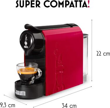 Кавомашина Bialetti Gioia, червона, 1200 Вт - для приготування еспресо