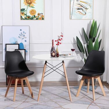 Столовий стіл DORAFAIR білий круглий, 80x80x75 см – сучасний скандинавський кухонний стіл