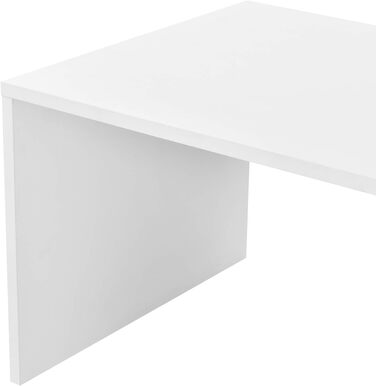 Журнальний стіл en.casa Bollnäs з полицею, 90x45x35 см, білий, стіл у вітальню, софастіл