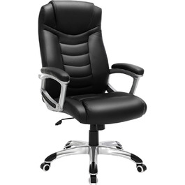 Крісло офісне SONGMICS регульоване по висоті, чорне, OBG21B, 52x53x122 см