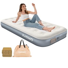 Надувний матрац KASIMO самонадувний 1-місний з електронасосом та подушкою, 195x99x40 см для дому та кемпінгу