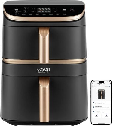 Фритюрниця повітряна COSORI Turbo Tower Pro Smart Chef Edition 10.8L WiFi чорна