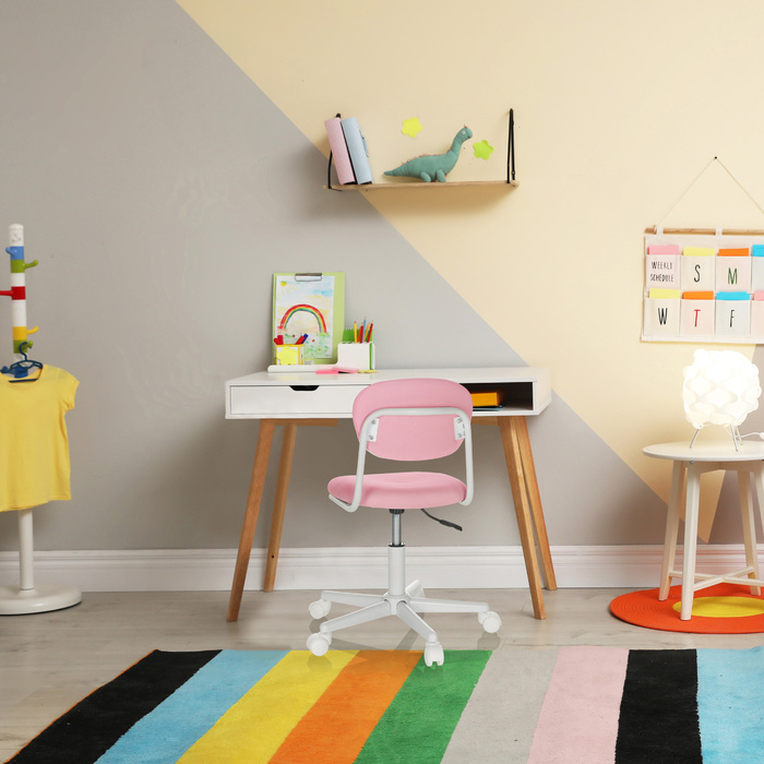 Дитячий письмовий стілець / дитячий поворотний стілець KIDDY BASE I тканина рожева hjh OFFICE