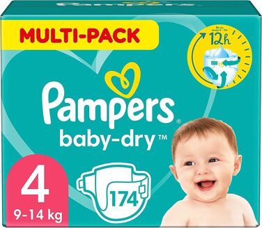 Підгузки Pampers Baby Dry розмір 3 Midi (4-9 кг), місячний запас, 198 шт.