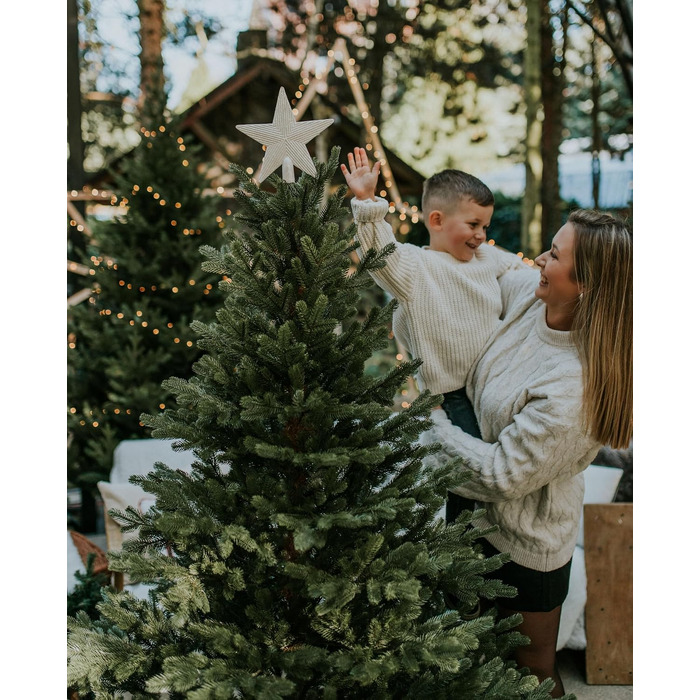 Штучна ялинка TreesHouse Scandinavian Spruce 180 см, реалістична зелена хвоя, підставка з FSC-дерева