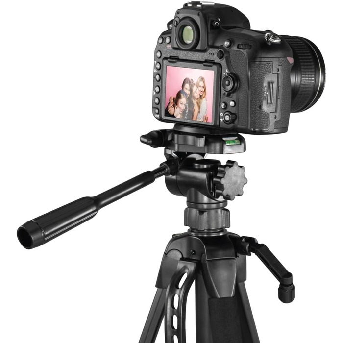 Штатив Hama 3D для камери та смартфона, легкий фотоштатив 153 см, трипод із трьохпозиційною головкою, для відеокамери та дзеркальної камери, чорний
