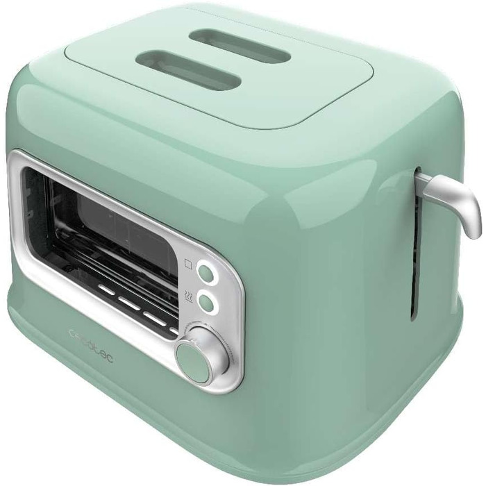 Тостер Cecotec RetroVision Vertical 700W, 2 слоти, ретро-дизайн, зелений