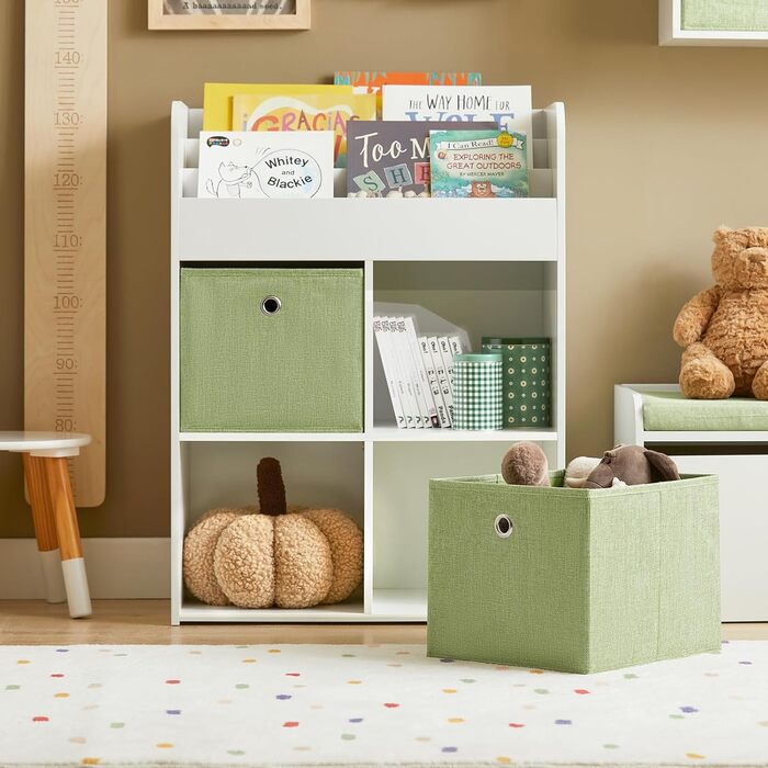 Дитяча іграшкова скриня SoBuy KMB80-W з подушкою, біла, 60x35x34 см - для зберігання іграшок та взуття
