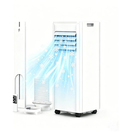 Мобільний кондиціонер Electactic 9000 BTU 3-в-1: з відведенням повітря, вентилятором та осушувачем, з пультом та таймером 24 год (Перлинно-білий)
