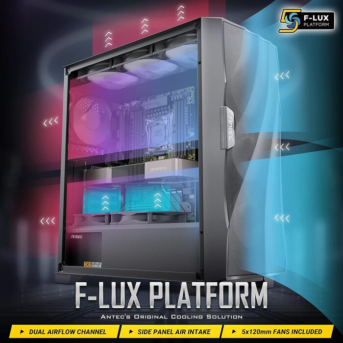Ігровий корпус Antec DF700 Flux Midi Tower чорний, роздрібна версія, універсальний розмір