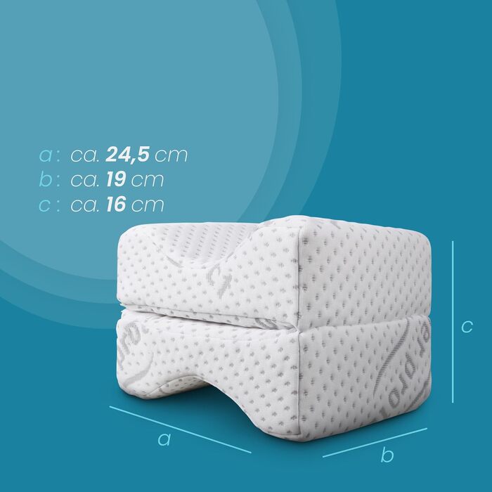 Подушка для шиї з піни Memory Foam Bestlivings (30x35x9 см) з антимікробним чохлом Silver Protect - Öko-Tex, для сну та підтримки спини