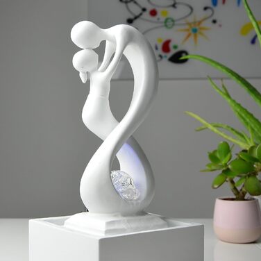Декоративний кімнатний фонтан Zen Light SCFR19-C8 Амур, білий, з LED підсвіткою, 31x14x14 см