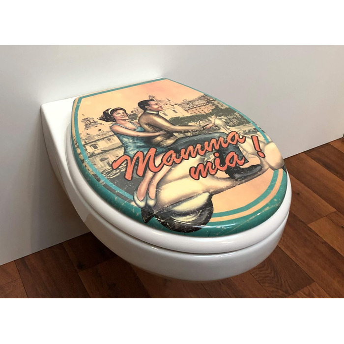 Сидіння для унітазу ADOB Design Mama Mia, дюропласт, плавне закривання, знімне, 59832