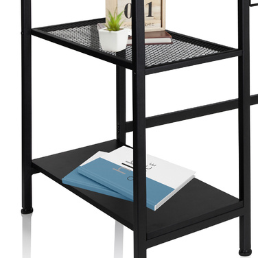 Робочий стіл / письмовий стіл WORKSPACE H I 120 x 60 см з бічною полицею, чорний / коричневий hjh OFFICE