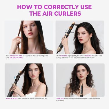 UMIGA Hairstyler 5-в-1: Фен-щітка, стайлер для волосся, випрямляч, плойка, насадки для укладки. Чорний колір