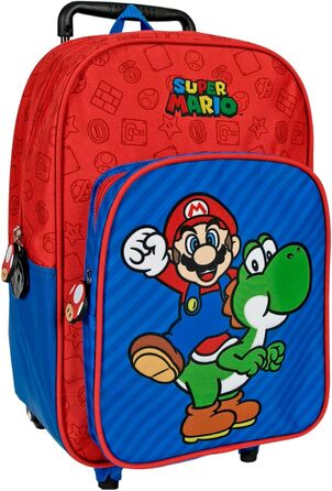 Дитячий рюкзак на колесах Super Mario з Йоші для хлопчиків 3-6 років, знімні колеса, 36x25x12 см, для садка та школи