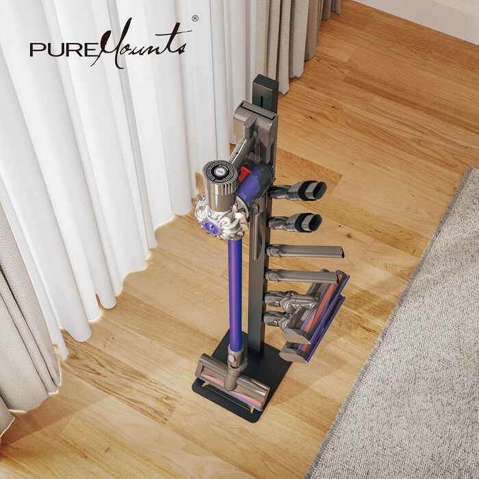 Підставка-стійка для пилососа PureMounts, сумісна з Dyson Gen5, V15, V12, V11, V10, V8, V7, V6, тримач аксесуарів, чорна