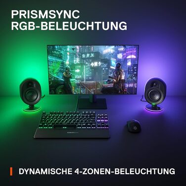 SteelSeries Arena 7 - 2.1-канальна акустична система для геймінгу з RGB підсвічуванням, чорна