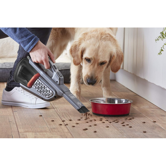 Акумуляторний ручний пилосос BLACK+DECKER Dustbuster Smart Tech 36 Вт/18 В, циклонний, 2 режими, з висувною щілинною насадкою, титан/срібло/чорний, з зарядним кабелем