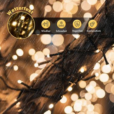 Світлодіодна гірлянда MAGGIFT 40м 400 LED для вулиці та дому, теплий білий колір, IP44 водонепроникна, з пультом керування та таймером, 8 режимів роботи для саду, весілля та Різдва