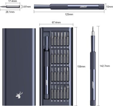 Набір викруток JOREST Mini Elektro 38-в-1: Магнітний прецизійний набір для ремонту iPhone, ноутбуків, дронів. Ідеальний подарунок для чоловіків та батька
