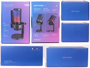 USB мікрофон FIFINE для ПК, ігровий, для стрімінгу, подкастів та студії, з RGB підсвіткою, кнопкою вимкнення звуку, роз'ємом для навушників і поп-фільтром, сумісний з PS4, PS5, Mac