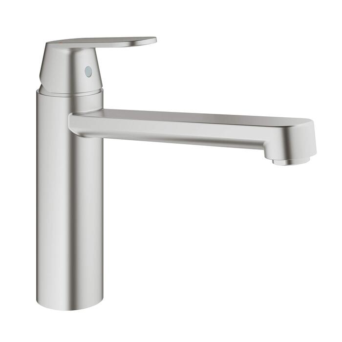 Змішувач кухонний GROHE Eurosmart Cosmopolitan 31180000: поворотний вилив 360°, економія води, Supersteel, хром