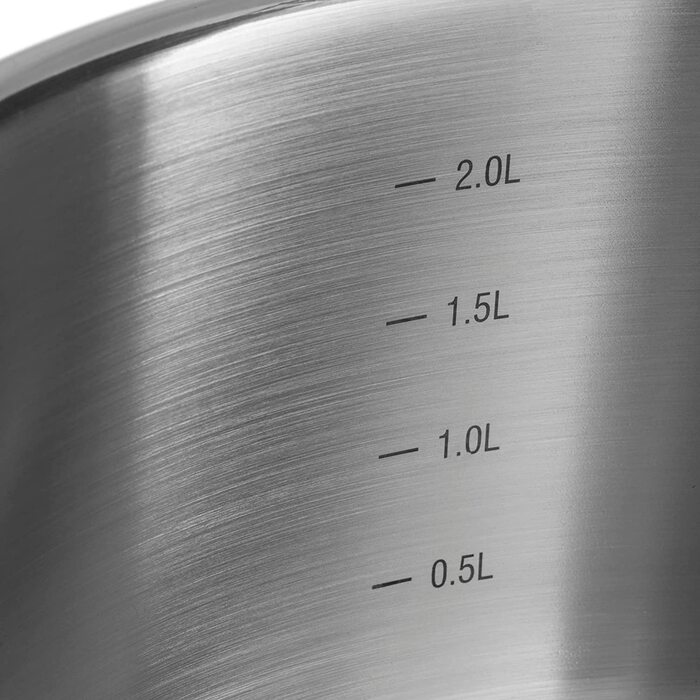 Набір каструль Klamer Induktion 5-тилісний – преміум набір з нержавіючої сталі з кришкою з термостійкого скла, без антипригарного покриття, придатний для миття в посудомийній машині, енергозберігаючий, для духовки та з мірною шкалою