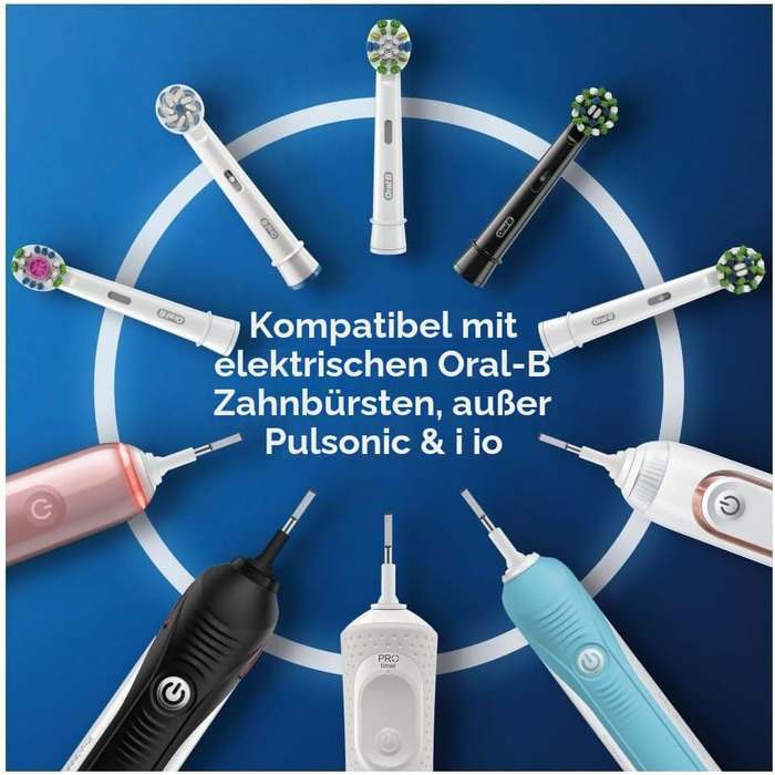 Смінні насадки для електричної зубної щітки Oral-B CrossAction, 12 шт, для комплексного очищення ротової порожнини з CleanMaximiser, білий колір
