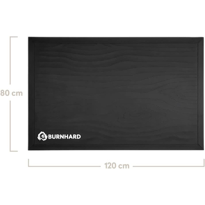Вогнетривкий килимок для гриля BURNHARD 120x80 см з м'якого ПВХ, захисна підкладка для підлоги, BBQ мат для газового гриля, для вулиці