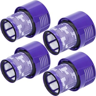 HEPA фільтр McFilter для пилососа Dyson V10 SV12 (набір 4 шт), сумісний з Absolute Extra, Animal, Total Clean, Motorhead, Parquet, Nickel, змінний та багаторазовий, альтернатива 969082-01, миючий фільтр