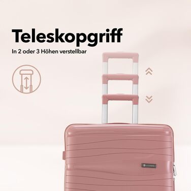 Валіза-кейc Travel One Hartschalen 32/60/98L рожева з кодовим замком та колесами 360°