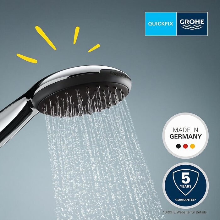 Душовий набір GROHE Vitalio 110 з шлангом 1,5м, водозаощаджувальна лійка (8 л/хв), 1 режим струменя, хром, 26720001