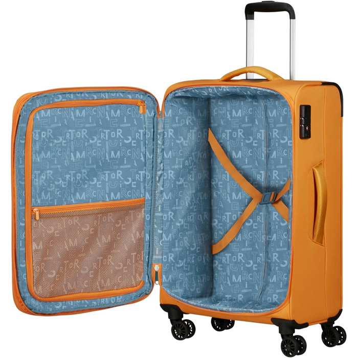 Валіза American Tourister Pulsonic Spinner M, розширювана, 68 см, 64/74 л, жовта (Sunset Yellow)