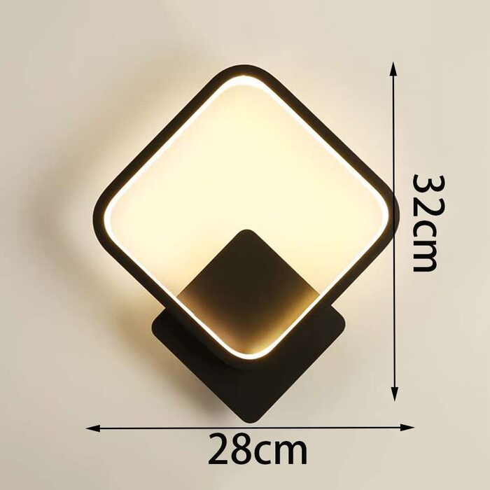 Сучасний LED настінний світильник з датчиком руху, 18 Вт, 3000K, алюмінієва чорна лампа для коридору, сходів, балкона, вітальні, спальні